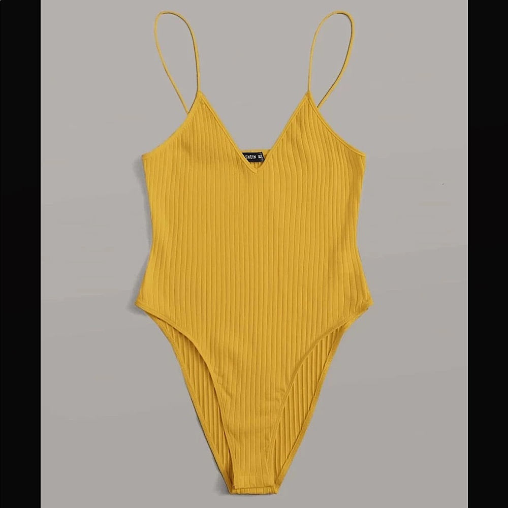 Solid Rib-knit Cami Bodysuit
